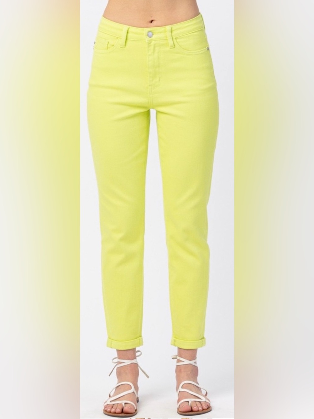 Judy Blue High Rise Jeans in Neon Lime